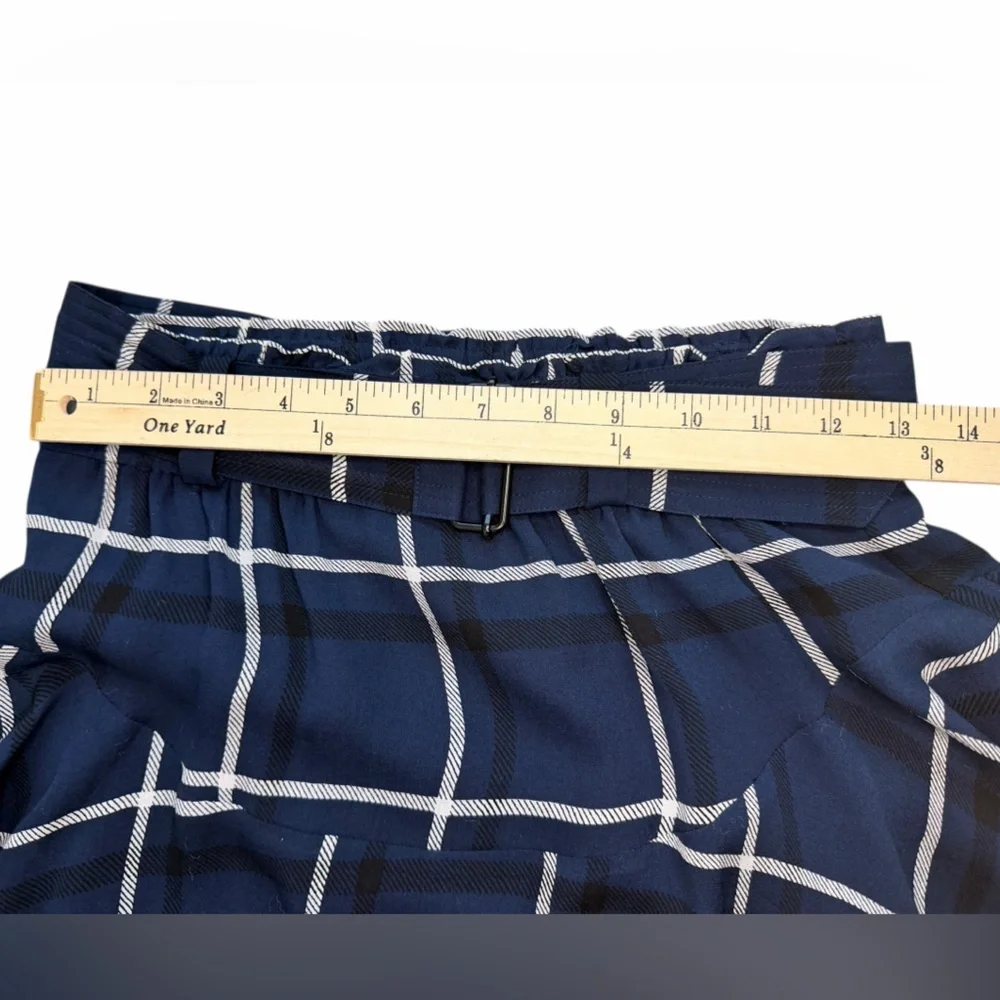 A.L.C. Asymmetrical Navy Plaid Mini Skirt
